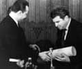 Receiving a dipolma from the Franz Liszt Academy, Budapest 1968