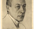 Rachmaninov. Bild von Vladimir Rossinsky (Bequeathed by Rachmaninov to Emil Gilels, presented in 1955 by the composer's sister-in-law)