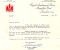 Honorary Member of Royal Academy of Music. March 24, 1965